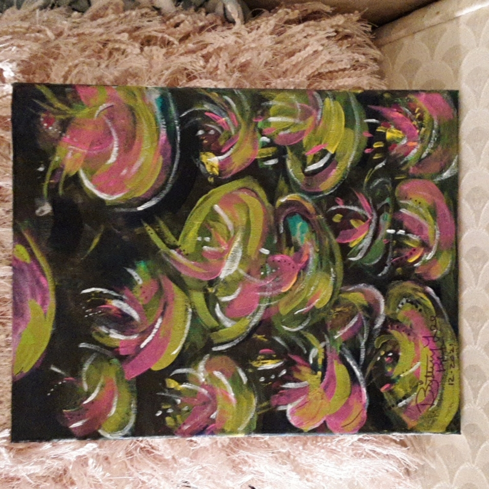 New!! Acrylic painting on canvas. "Water Lillies"